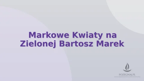 Markowe Kwiaty na Zielonej Bartosz Marek