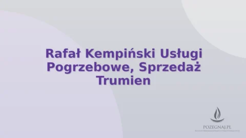 Rafał Kempiński Usługi Pogrzebowe, Sprzedaż Trumien