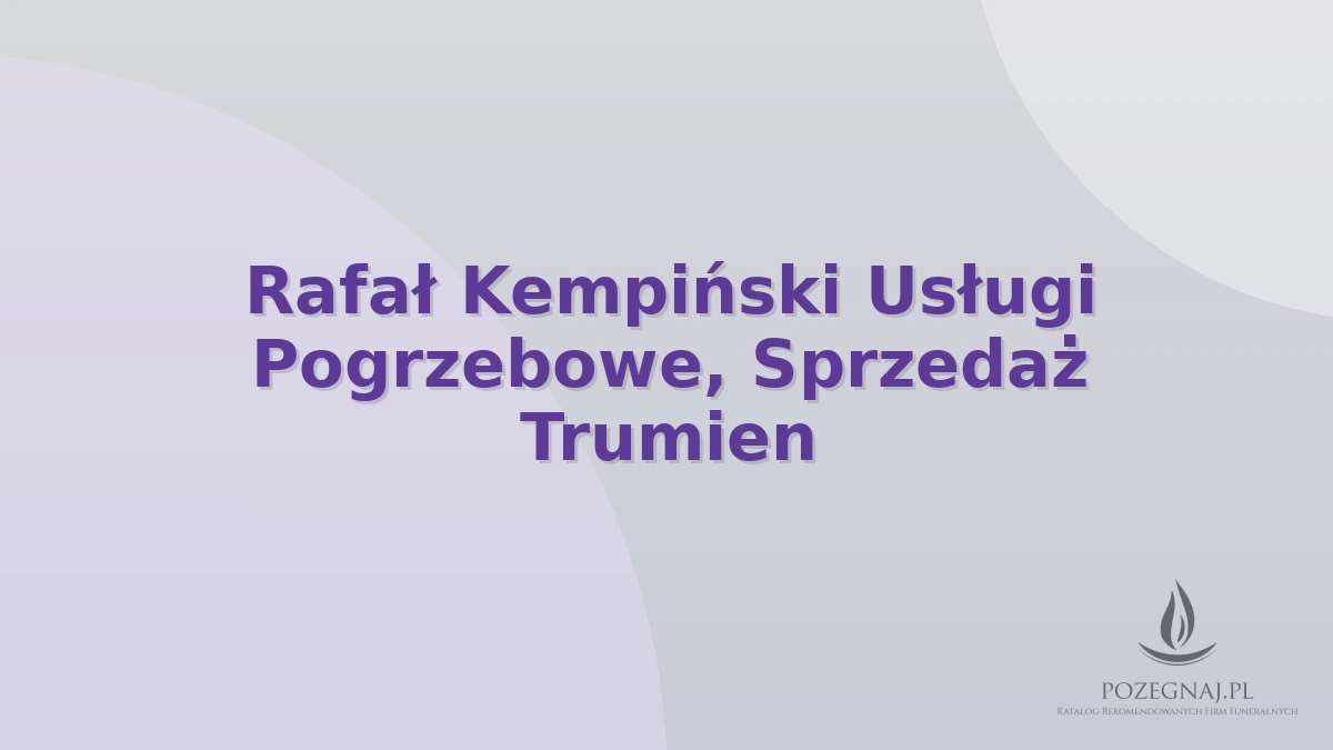 Rafał Kempiński Usługi Pogrzebowe, Sprzedaż Trumien