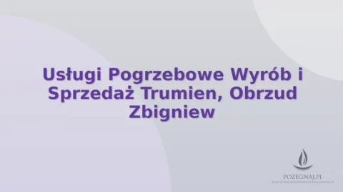 Usługi Pogrzebowe Wyrób i Sprzedaż Trumien, Obrzud Zbigniew